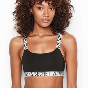 Victoria’s Secret black logo sports bra size small